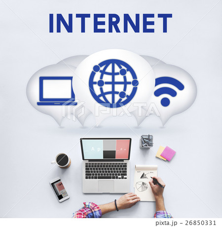 Internet Wireless Connection Icons Concept Internet Wireless Connection Icons Concept 26850331