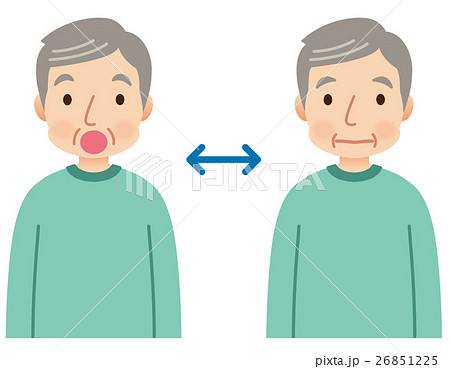 口の体操 嚥下体操 介護のイラスト素材