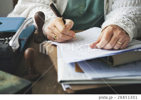 Stamp Signing Authorization Contract Documents Concept Stamp Signing Authorization Contract Documents Concept 26851301