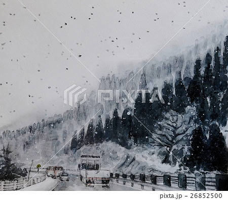 雪の国道 26852500