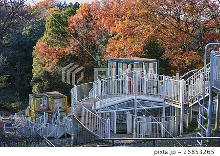 とりでの森の大型遊具と雑木林の紅葉 とりでの森の大型遊具と雑木林の紅葉 26853265