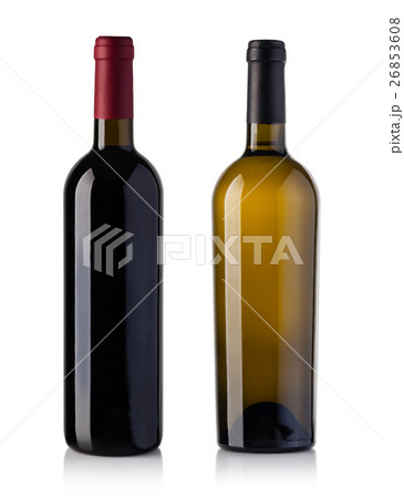red and white wine bottle 26853608