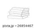 平積みの本 モノクロ線画 26854467