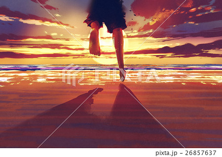 man feet running on the beach at sunrise man feet running on the beach at sunrise 26857637