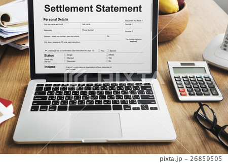Settlement Statement Form Financial Concept 26859505