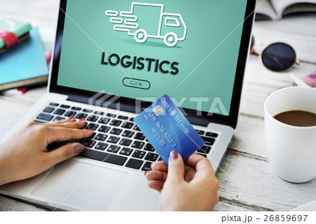 Import Export Shipment Truck Graphic Concept 26859697