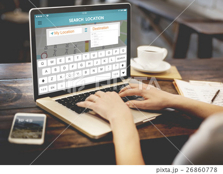 Search Location Connection Application Technology Concept 26860778