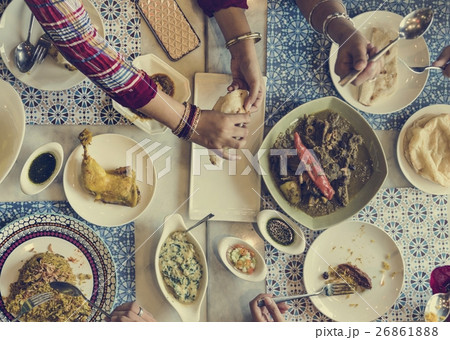 Indian Ethnicity Meal Food Roti Naan Curry Concept 26861888