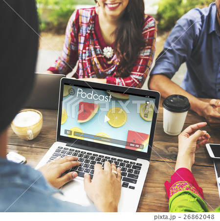 Music Player Streaming Watermelon Orange Concept 26862048