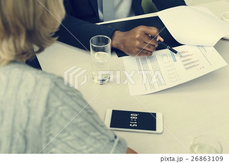 Business Discussion Talking Deal Concept 26863109