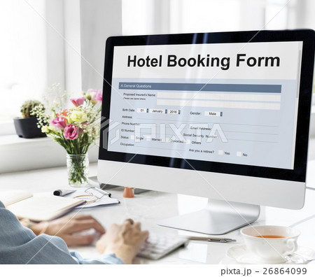 Hotel Booking Reservation Form Concept 26864099