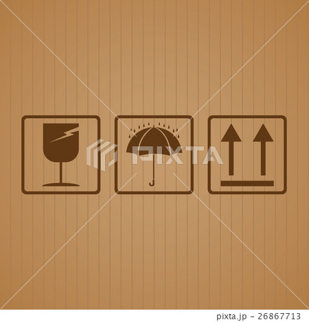 Fragile symbol with cardboard texture background. 26867713