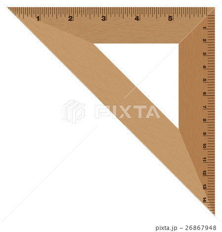 Wooden Ruler Triangle. Instrument of Measurement. Wooden Ruler Triangle. Instrument of Measurement. 26867948