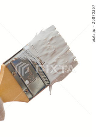 Closeup of paintbrush with white color Closeup of paintbrush with white color 26870267