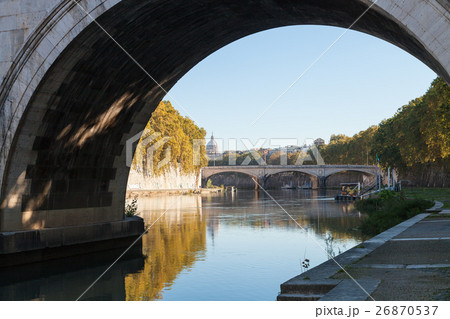 view of Tiber River and bridge Ponte Umberto I view of Tiber River and bridge Ponte Umberto I 26870537