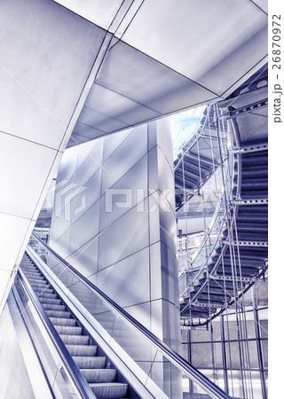 Staircase escalator in modern business center 26870972