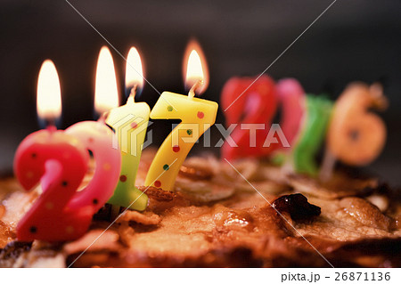 number 2017, as the new year, on a cake 26871136