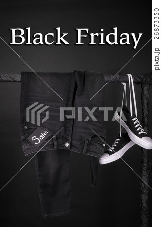 Black friday. Sale sign.  and white sneakers 26873350