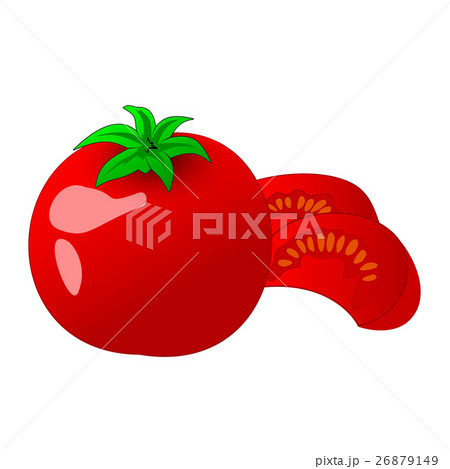 Tomato and slice isolated on white Tomato and slice isolated on white 26879149