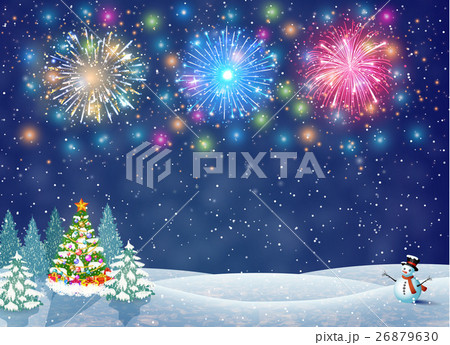 Christmas landscape at night 26879630