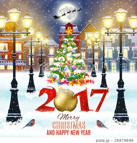 Christmas winter city street Christmas winter city street 26879696