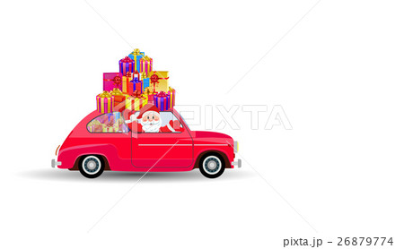 illustration of Santa Claus flying with deer 26879774