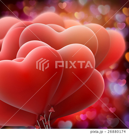 Red love flying balloos. EPS 10 26880174