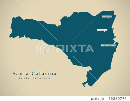 Modern Map - Santa Catarina BR Brazil Illustration Modern Map - Santa Catarina BR Brazil Illustration 26880775