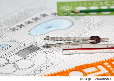 Landscape architect designs backyard plan and pool Landscape architect designs backyard plan and pool 26880904