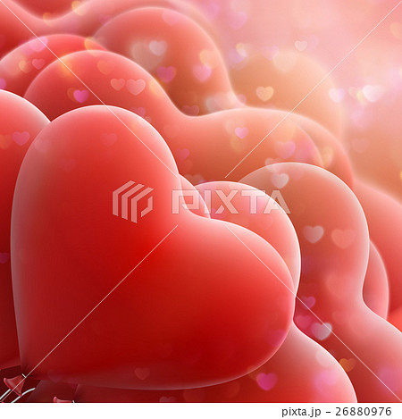 Red love flying balloos. EPS 10 26880976