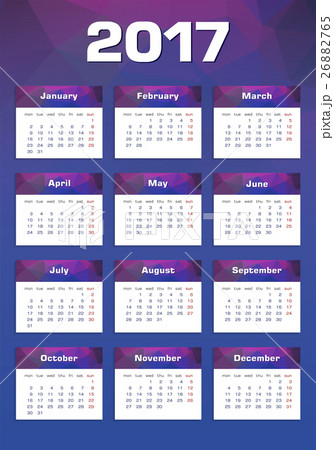 New Year Calendar 2017 Monday First New Year Calendar 2017 Monday First 26882765