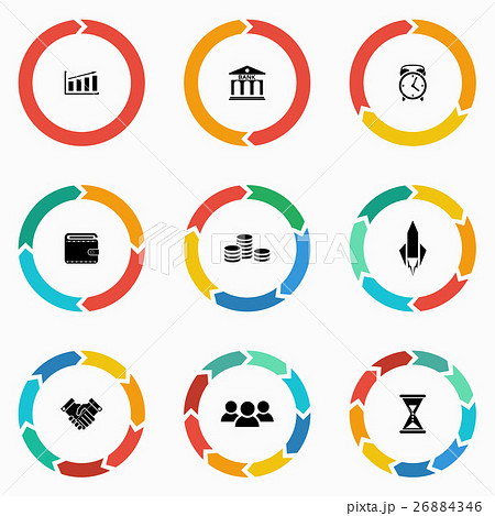 Circle arrows infographic startup business icon Circle arrows infographic startup business icon 26884346