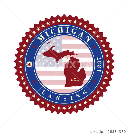 Label sticker cards of State Michigan USA 26884379