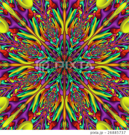 Rainbow colored glossy fractal mandala Rainbow colored glossy fractal mandala 26885737