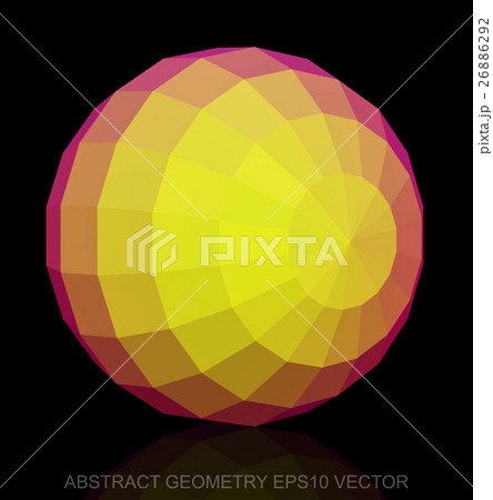 Abstract stereometry: low poly Yellow Sphere. EPS 26886292