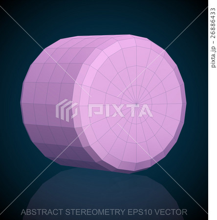 Abstract geometry: low poly Pink Cylinder.  26886433