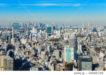 恵比寿ガーデンプレイスタワーより新宿方面の都市風景を望む 恵比寿ガーデンプレイスタワーより新宿方面の都市風景を望む 26886788