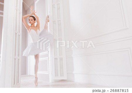 Tender ballet dancer looking aside 26887815