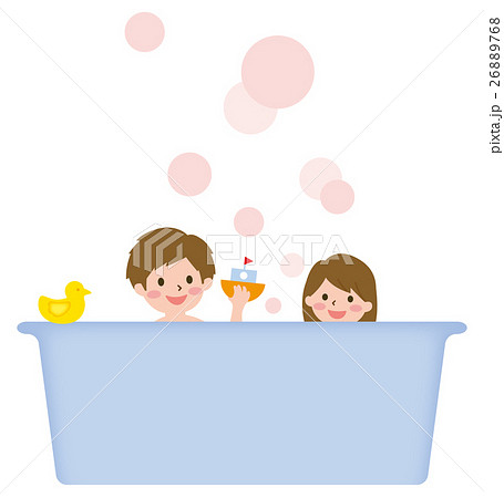 子供のお風呂タイムのイラスト素材