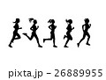 Set of women is running action  26889955