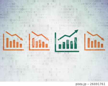 Business concept: growth graph icon on Digital 26891761
