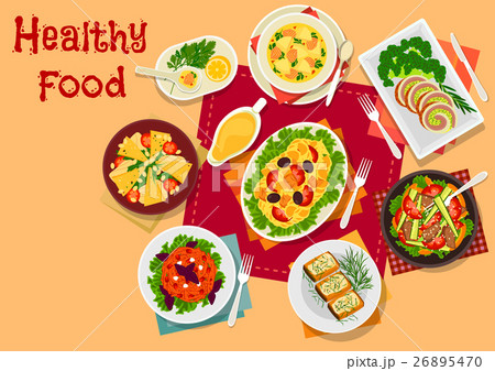 Tasty dinner dishes icon for food theme design Tasty dinner dishes icon for food theme design 26895470