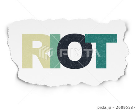 Politics concept: Riot on Torn Paper background Politics concept: Riot on Torn Paper background 26895537
