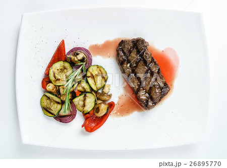 steak with vegetables steak with vegetables 26895770