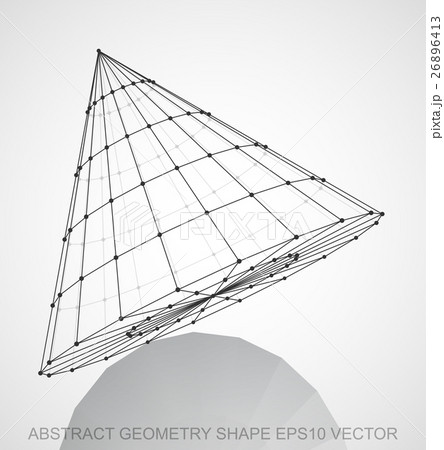 Abstract geometry shape: Black sketched Cone. Hand Abstract geometry shape: Black sketched Cone. Hand 26896413