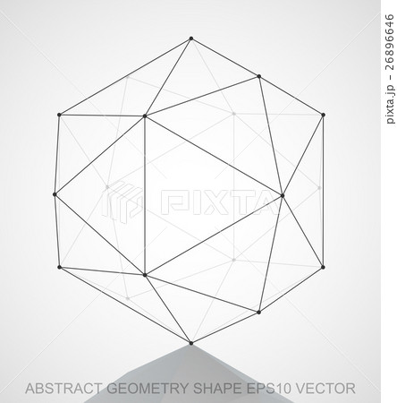 Abstract geometry shape: Black sketched Octahedron 26896646