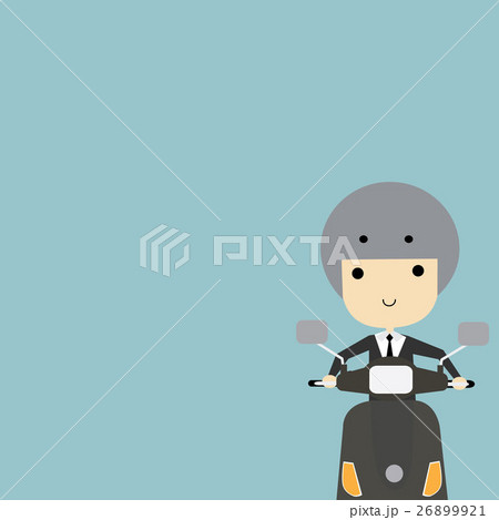 Business man going to work on motorcycle 26899921