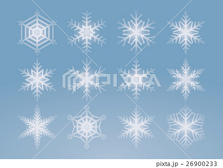 雪や氷の結晶のイラスト素材