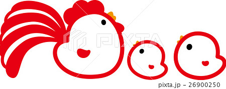 にわとり親子三羽 酉年 ひよこ にわとり親子三羽 酉年 ひよこ 26900250