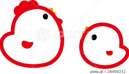 にわとり親子二羽　酉年　ひよこ 26900252
